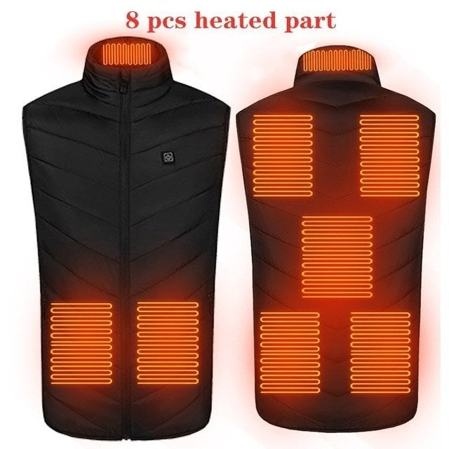 Verwarmde bodywarmer, verlichting bij spierspanning of lage rugpijn.