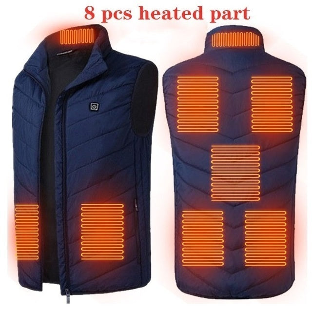 Verwarmde bodywarmer, verlichting bij spierspanning of lage rugpijn.
