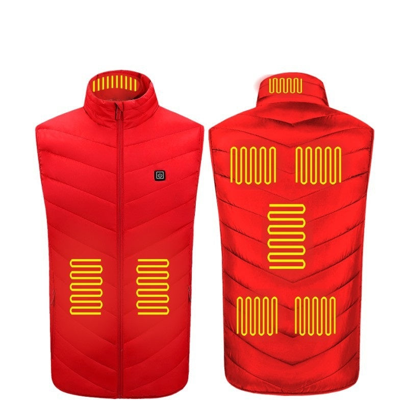 Verwarmde bodywarmer, verlichting bij spierspanning of lage rugpijn.